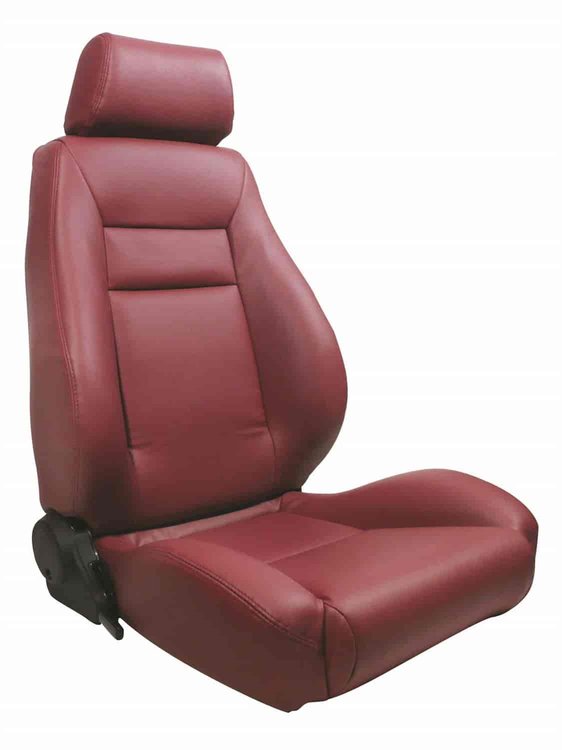 Elite Recliner Right Maroon Vinyl