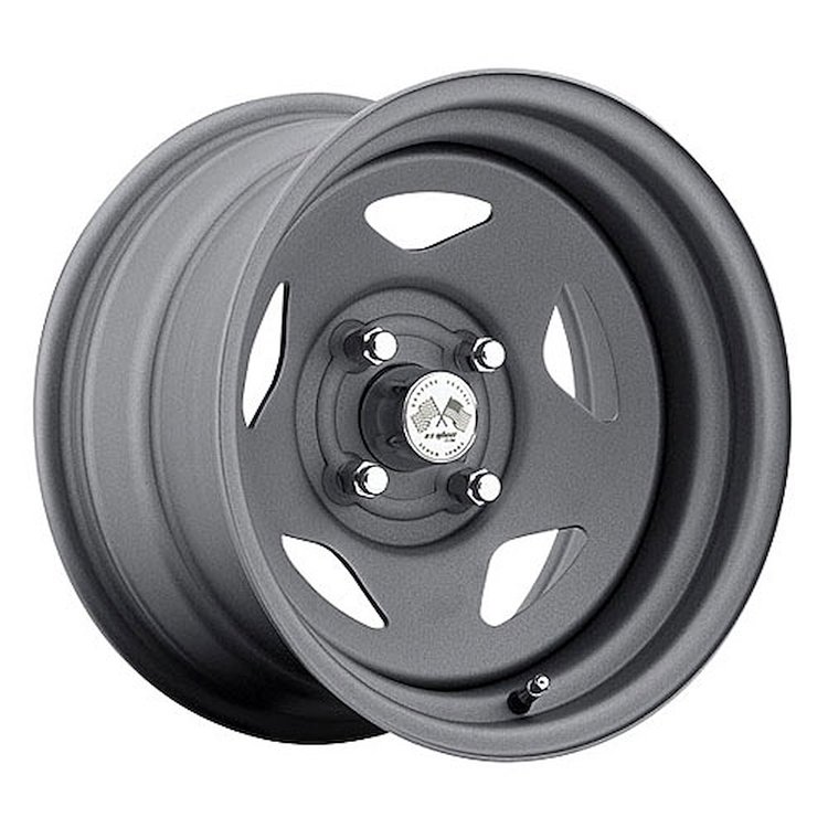 PAINTED STAR FWD DRIFTER GUN METAL 15 x 8 4 x 45 Bolt Circle 45 Back Spacing 0 offset 266 Center Bore 1400 lbs Load Rating