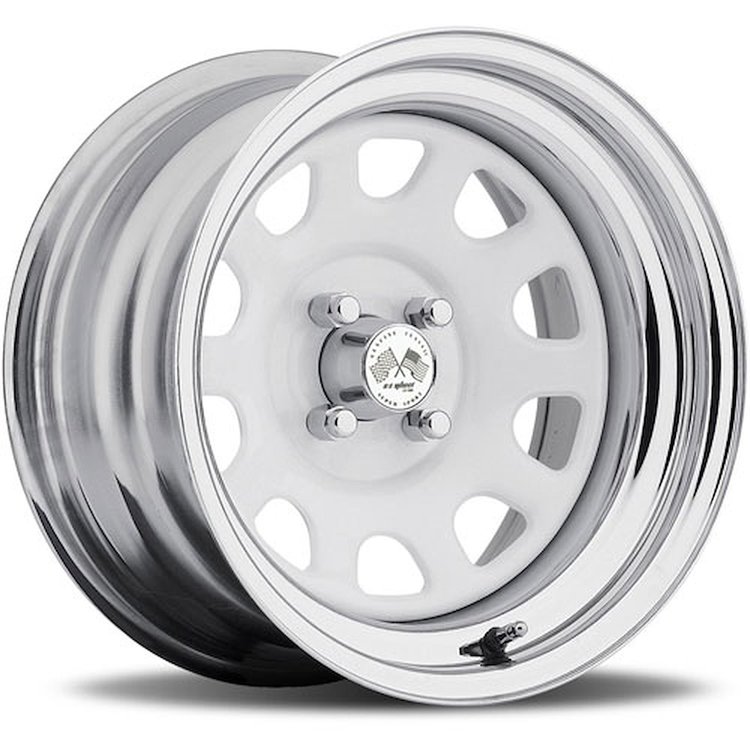 CHROME DAYTONA FWD DRIFTER WHITE 16 x 8 4 x 45 Bolt Circle 45 Back Spacing 0 offset 266 Center Bore 1400 lbs Load Rating