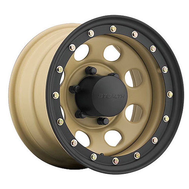 Simulated Beadlock Stealth Desert Sand Crawler Wheel (Series 046) Size: 17" x 8"