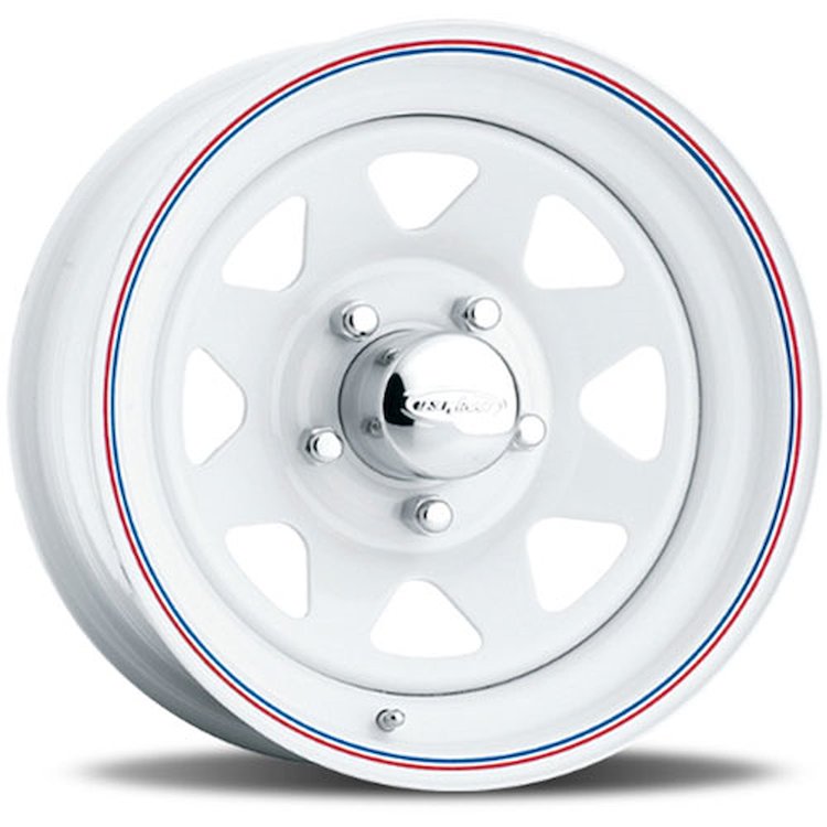 8-Spoke Wheel 15" x 8" 8x6.5" Bolt Pattern 4.00 in. Backspacing [Gloss White]