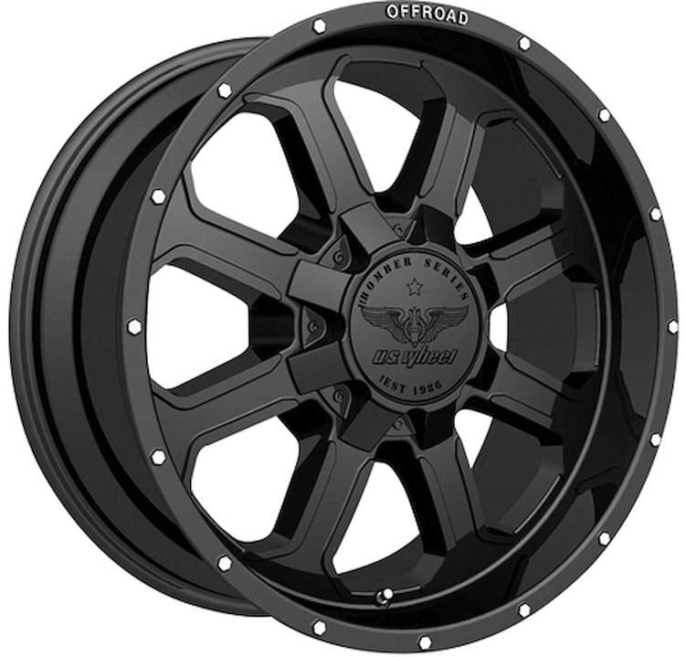 Cast Aluminum Matte Black B1 Bomber Wheel (Series 761) Size: 18" x 9"