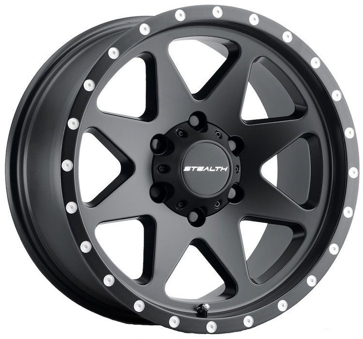 Simulated Beadlock Matte Black Stealth 8-Spoke Wheel (Series 770) Size: 17" x 8.5
