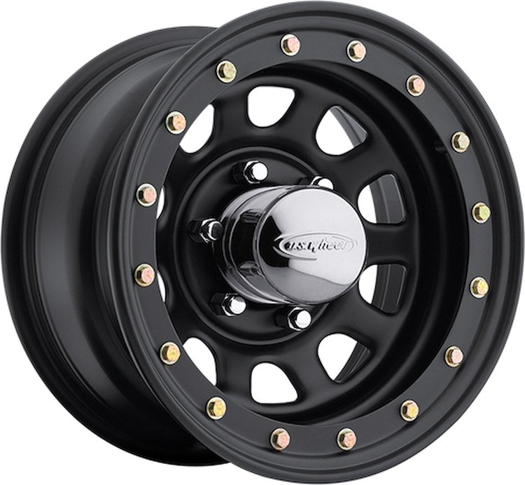 BLACK DAYTONA BEADLOCK 16 x 8 6 x 55 Bolt Circle 5 Back Spacing +13 offset 428 Center Bore 2000 lbs Load Rating