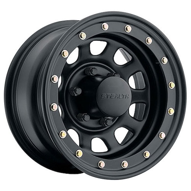 Simulated Beadlock Stealth Black Daytona Wheel (Series 844) Size: 16" x 7"
