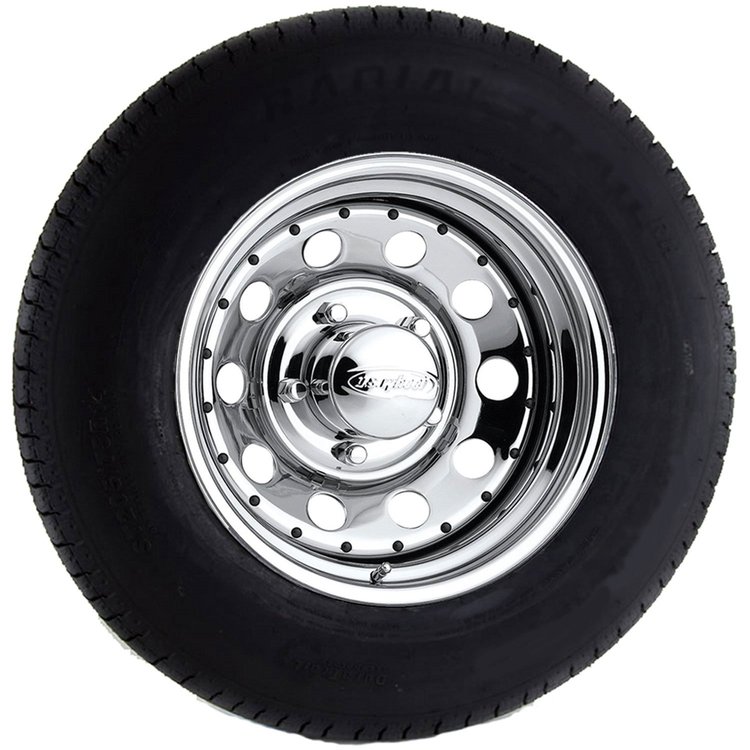 Chrome Modular Wheel and Tire Package(Series 97) Size: 15" x 6"/ST225/75D15 Tire