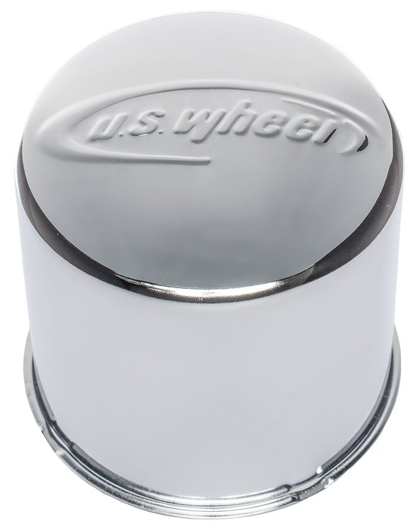 Push-Through Wheel Center Cap with Embossed Logo Center [Chrome]