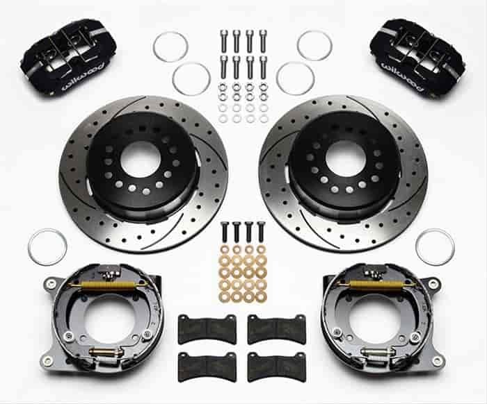 Dynapro Low-Profile Rear Parking Brake Kit Rear End Axle: 1955-1957 Chevy Flange