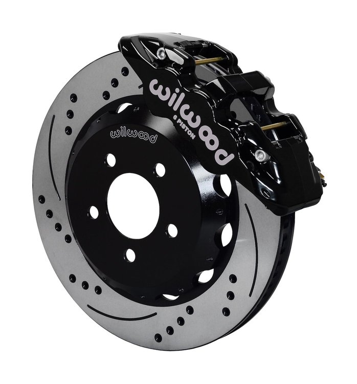 Front Big Brake Kit 14" Drilled & Slotted Rotors