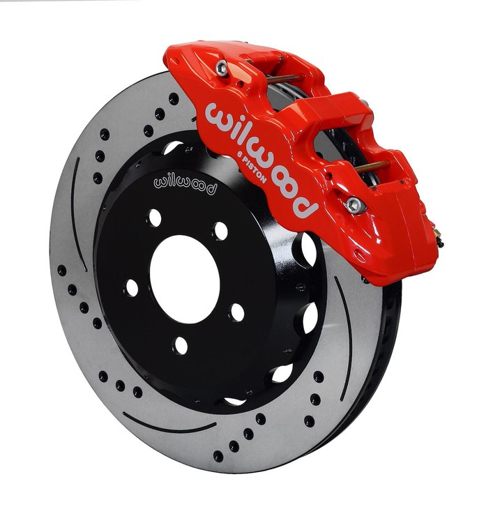 Front Big Brake Kit 14" Drilled & Slotted Rotors