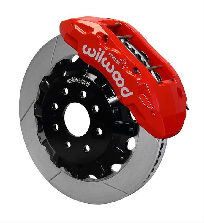 TX6R Truck Front Brake Kit for Chevy/GMC 1500/2500, Hummer H2 with Red Finish Calipers
