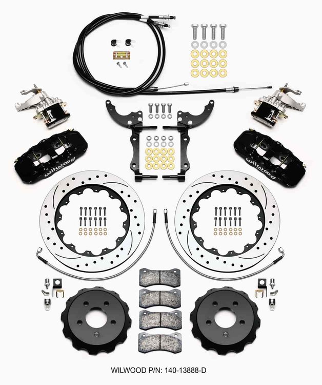 AERO4 Big Brake Rear Brake Kit w/ MC4 Parking Brake 2015-2018 Ford Mustang