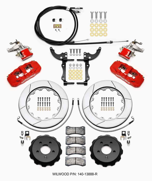 AERO4 Big Brake Rear Brake Kit w/ MC4 Parking Brake 2015-2018 Ford Mustang