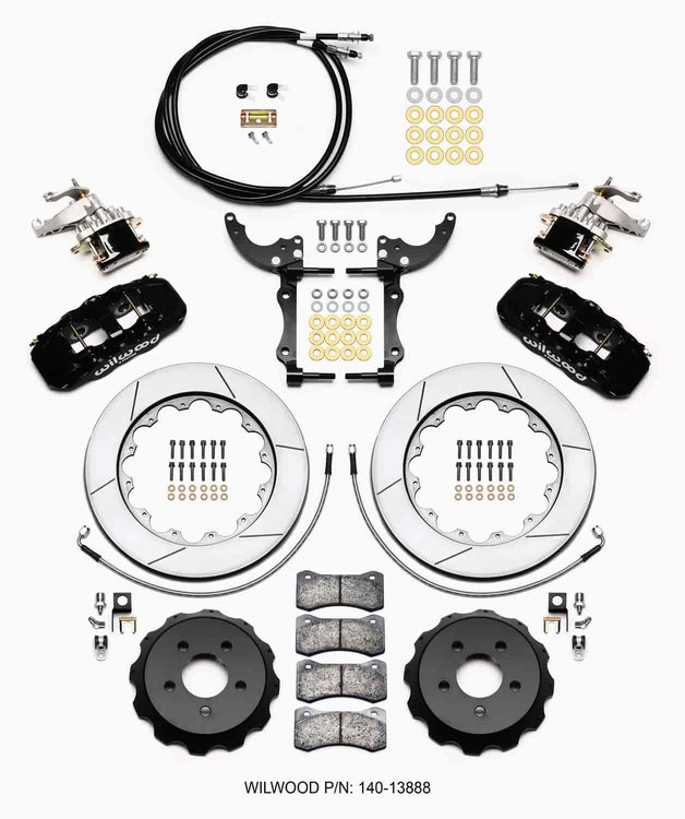AERO4 Big Brake Rear Brake Kit w/ MC4 Parking Brake 2015-2018 Ford Mustang