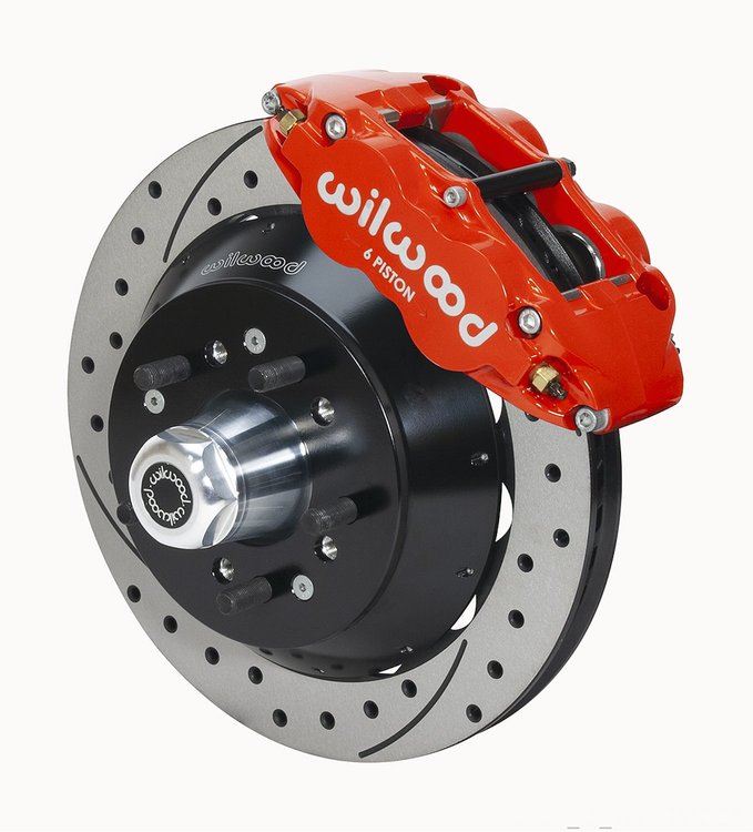 140-14837-DR Forged Narrow Superlite 6R Big Brake Front Brake Kit w/Drilled, Slotted Rotors for 1957-1967 Ford F-100 2WD Trucks