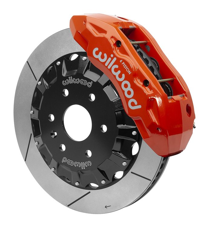 TX6R Big Brake Front Brake Kit for Select GM Pickup Truck/SUV 1500, 16 in. GT Slotted Rotors [Red Powder-Coated Calipers]