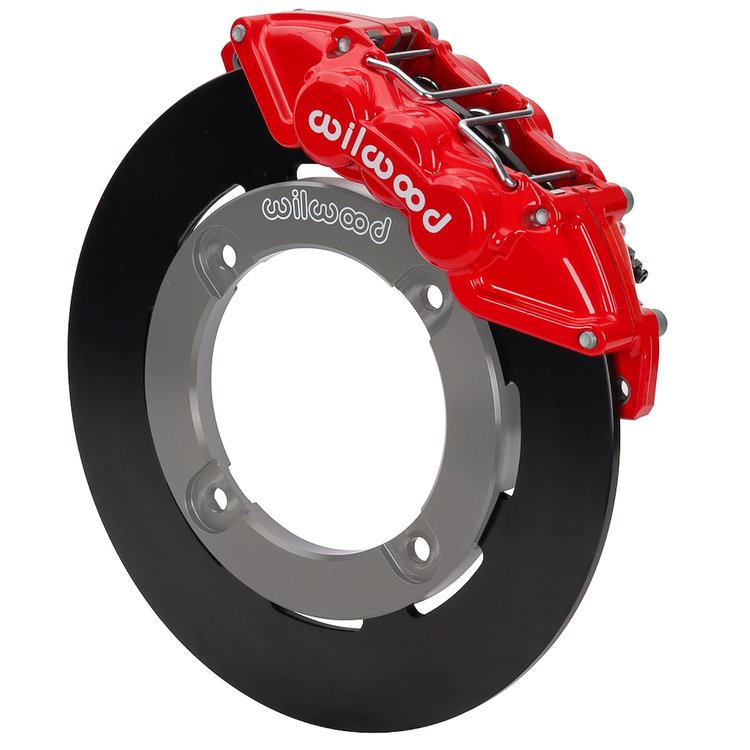 16626-R UTV6 Front Brake Kit Fits Select Honda Talon 1000R, 1000X, 1000X-4 [Red 6-Piston Calipers w/Black Solid Rotors]