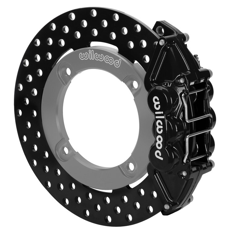16627-D UTV4 Rear Brake Kit fits Select Honda Talon 1000R, 1000X, 1000X-4 [Black 4-Piston Calipers w/Black Drilled Rotors]