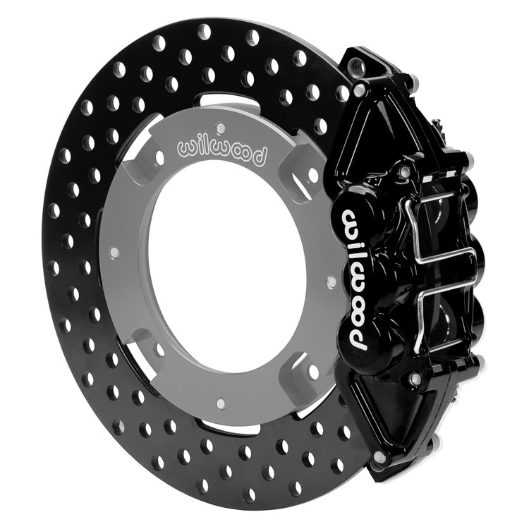 16629-D UTV4 Rear Brake Kit fits Select Can-Am Maverick X3 [Black 4-Piston Calipers w/ Black Drilled Rotors]
