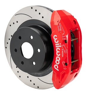 TX4R Big Rear Brake Kit for 1999-2018 GM Trucks, SUVs (Red Calipers w/Drilled, Slotted Rotors)