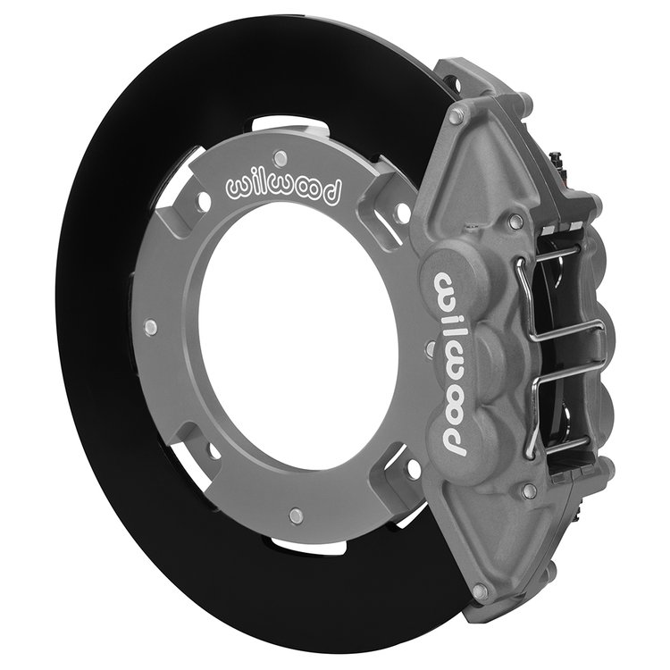 17041 UTV4 Rear Brake Kit (Race) for Can-Am Maverick X3 [Clear Anodized 4-Piston Calipers, Black Solid Rotors]