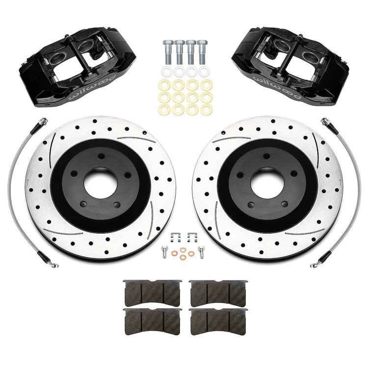 140-17671-D SLC56 Front Brake Kit for 2005-2013 Chevrolet Corvette [Black Powder-Coated Calipers]
