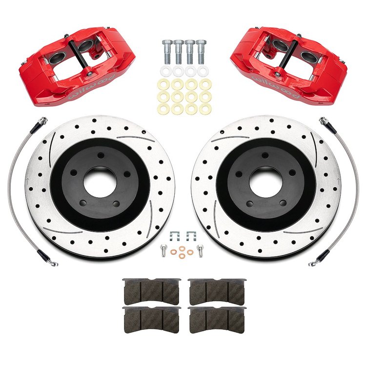 140-17671-DR SLC56 Front Brake Kit for 2005-2013 Chevrolet Corvette [Red Powder-Coated Calipers]