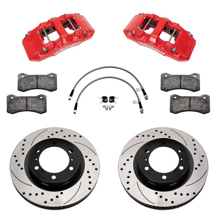 Brake Conversion Kit for 2024-2025 Toyota Tacoma [13.380 in, SRP Drilled & Slotted, Red Powder Coat]