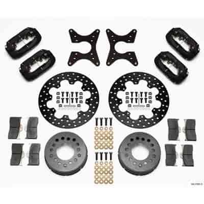 Forged Dual Caliper Dynalite Rear Drag Brake Kit Rear End: Olds/Pontiac Flange