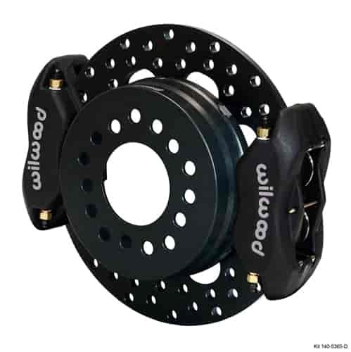 Forged Dual Caliper Dynalite Rear Drag Brake Kit Rear End: Olds/Pontiac Flange