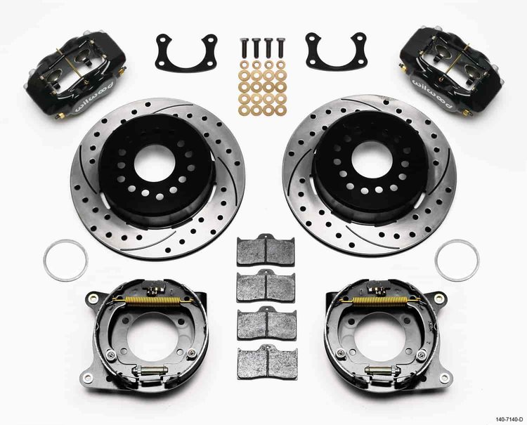 Forged Dynalite Rear Parking Brake Kit for Big Ford New-Style Axle Flanges