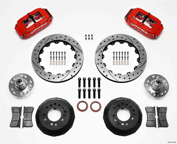 SL6 BB Front Kit Drilled-Red 75-80 Granada Type Spindle