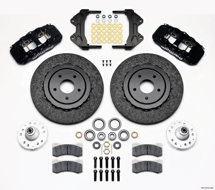 14013145CSIC AERO6 WCCB Carbon-Ceramic Big Brake Front Brake Kit Wilwood ProSpindle, Std. Height and 2" Drop