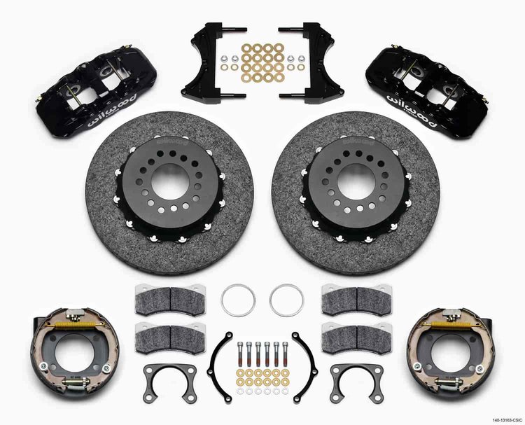 AERO4 Carbon-Ceramic Rear Brake Kit for OE Parking Brake Big Ford Flange
