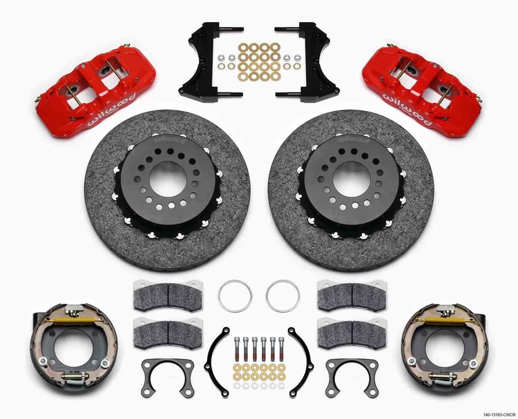 AERO4 Carbon-Ceramic Rear Brake Kit for OE Parking Brake Big Ford Flange