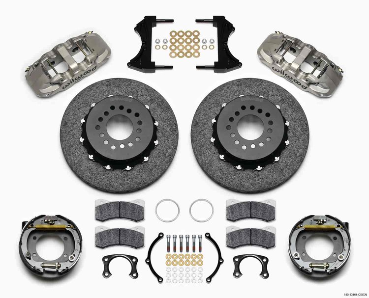 AERO4 Carbon-Ceramic Rear Brake Kit for OE Parking Brake Big Ford New Style Flange