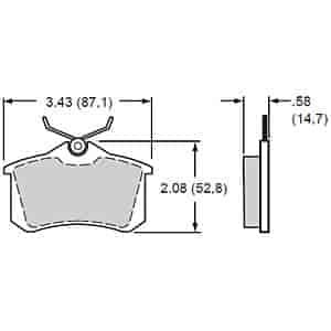 BP-20 Brake Pads Calipers: Wilwood CPB Caliper OEM - Audi, Volkswagen, D340 Rear Type