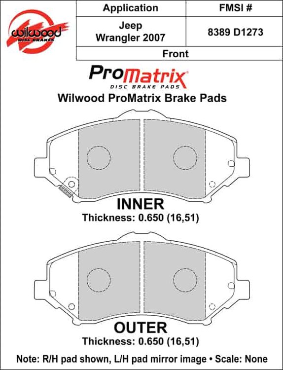 ProMatrix Front Brake Pads Calipers: 2007 Jeep