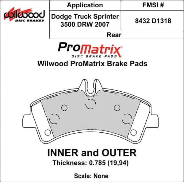 ProMatrix Rear Brake Pads Calipers: 2007 Dodge