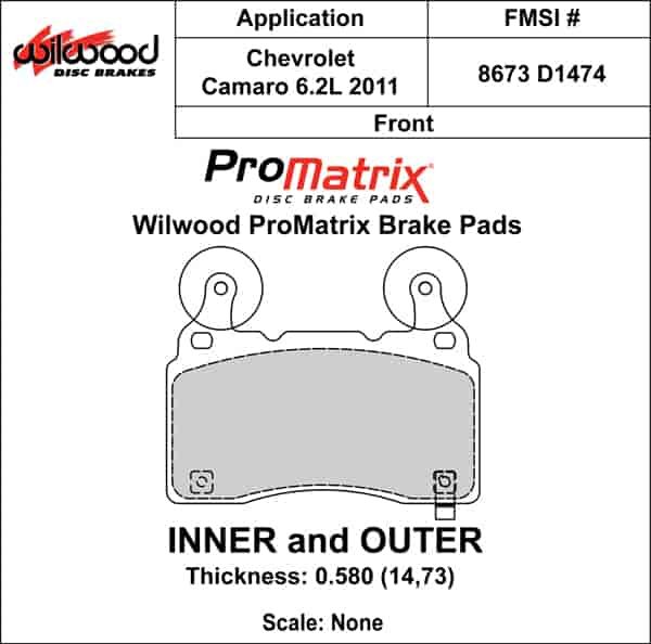 ProMatrix Front Brake Pads Calipers: 2011 Chevy