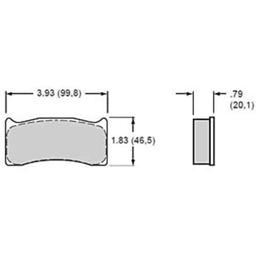 Polymatrix A Brake Pads Calipers: Wilwood IR-GT, AP, Brembo (Can be substituted for 8320 type pad in 4 piston rear calipers)