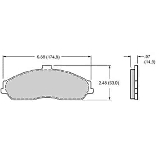 Polymatrix "E" Brake Pads Calipers: 1997-2006 Corvette - Front