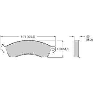 Polymatrix "E" Brake Pads Calipers: OEM - GM & Ford D412 Type Front