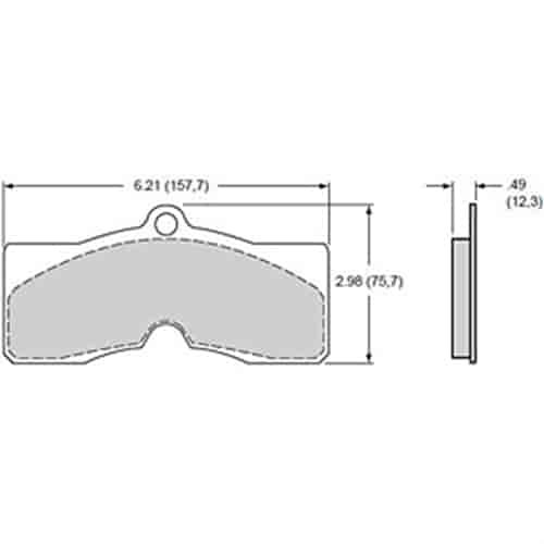 Polymatrix "E" Brake Pads Calipers: Wilwood D8-4, OEM - GM D8 Type