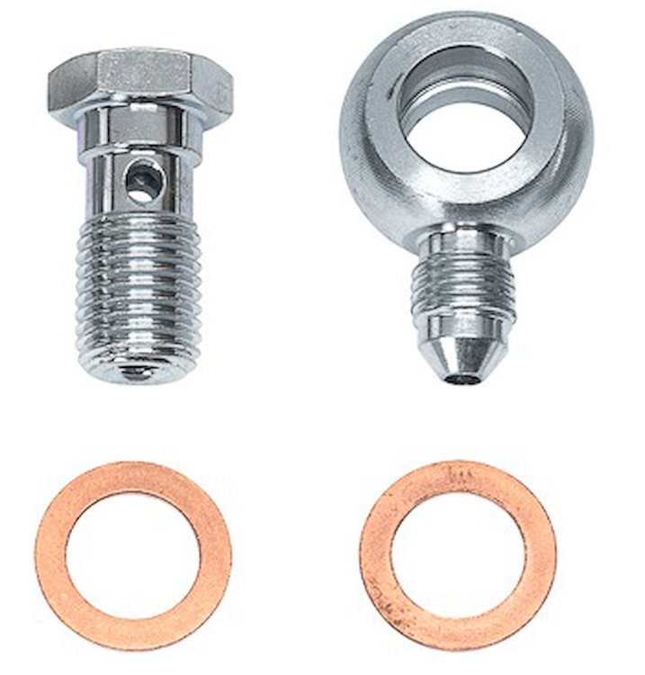 220-17775 Brake Caliper Inlet Fitting for Wilwood D52 Brake Calipers [-3AN Male Banjo Fitting]