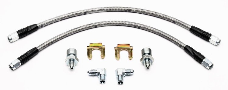 Stainless Steel Braided Flexline Kit, 14 in., -3 to 3/8-24 90-Degree