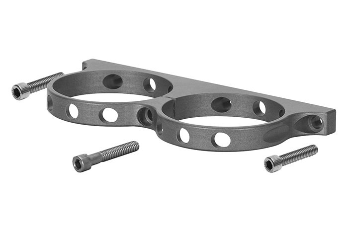 Dual Mount Reservoir Bracket for Billet Brake/Clutch Reservoirs w/2.45 in. Nominal Diameter [Anodized Finish]