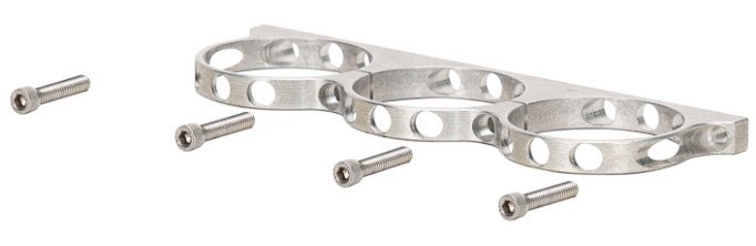 Triple Billet Aluminum Reservoir Bracket for Billet Brake/Clutch Reservoirs w/2.450 in. Nominal Diameter [Natural Finish]