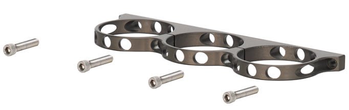 Triple Billet Aluminum Reservoir Bracket for Billet Brake/Clutch Reservoirs w/2.450 in. Nominal Diameter [Gray Anodized]