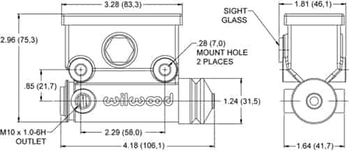 Side Mount ATV Master Cylinder 19mm Bore